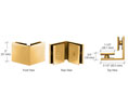 CRL SGC90BR Square 90 Degree Glass-to-Glass Clamp - Polished Brass