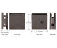 CRL SGCU10RB Square Style Notch-in-Glass Fixed Panel U-Clamp - Oil Rubbed Bronze