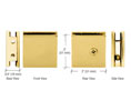 CRL SGCU1BR Square Style Notch-in-Glass Fixed Panel U-Clamp - Polished Brass