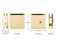 CRL SGCU1SB Square Style Notch-in-Glass Fixed Panel U-Clamp - Satin Brass