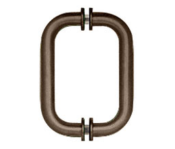 CRL SPH8BBRZ 8" Back-to-Back Solid Brass 3/4" Diameter Pull Handles with Metal Washers - Brushed Bronze