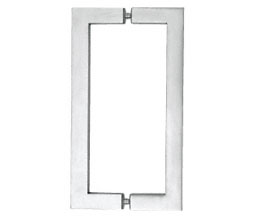 CRL SQ10X10BS Square Tube Style 10" Glass Mounted Back-to-Back Pull Handle - Brushed Stainless