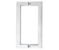 CRL SQ10X10BS Square Tube Style 10" Glass Mounted Back-to-Back Pull Handle - Brushed Stainless