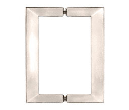 CRL SQ8X8PN SQ Series 8"X 8" Square Tubing Back-to-Back Pull Handle - Polished Nickel