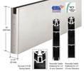 CRL SR10SSA34240 10" x 240" Square Sidelite Rail for 5/8" or 3/4" Glass - Satin Anodized