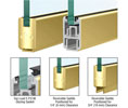 CRL SR2SPB12SL Low Profile Square Sidelite Rail With Saddle 2-5/16" x 120" Length - Polished Brass