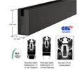 CRL SR4SBL34240 4" x 240" Length Square Sidelite Rail for 3/4" Glass - Black Powder Coat