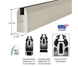 CRL SR4TBS34SL 4" Tapered Sidelite Rail for 3/4" Glass - Brushed Stainless