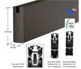CRL SR6SDU34SL 6" x 120" Length Square Sidelite Rail for 3/4" Glass - Black Bronze Anodized