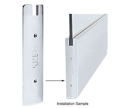 CRL SREC10SPB34 10" Square Sidelite Rail End Caps for 3/4" Glass - Polished Brass