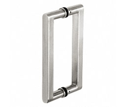 CRL SST10X10PS 10" Glass Mounted Square Back-to-Back Pull Handle - Polished Stainless