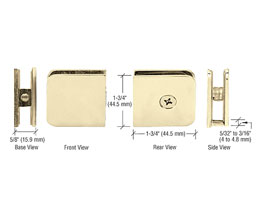 CRL UC77BR Traditional Fixed Panel U-Clamps - Polished Brass