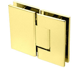 CRL V1E180BR Vienna 180 Series 180 Degree Glass-to-Glass Hinge - Polished Brass