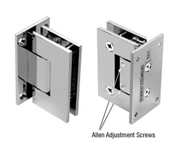 CRL V1E337CH  Vienna 337 Series Adjustable Wall Mount - Full Back Plate Hinge - Chrome