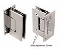 CRL V1E337PN  Vienna 337 Series Adjustable Wall Mount - Full Back Plate Hinge - Polished Nickel