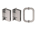 CRL V1ES3BN Vienna Shower Door Hinge and Pull Handle Set - Brushed Nickel