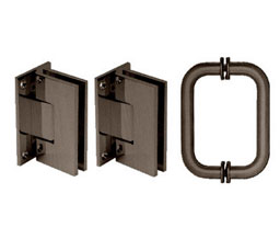 CRL V1ES30RB Vienna Shower Door Hinge and Pull Handle Set - Oil Rubbed Bronze