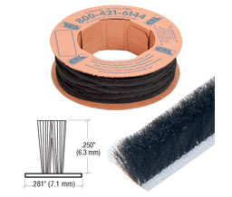 CRL W125B .250" Pile Height; .281" Backing Width - Storefront Door Pile Weatherstrip - 2000' Bulk Roll