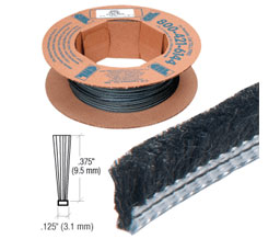 CRL W510B .375" Pile Height Adjustable Astragal Replacement Pile Weatherstrip - 2000' Bulk Roll