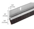 CRL WS377AV96 96" Extruded Aluminum and Nylon Brush Door 5/8" Bristle Weatherstrip - Aluminum