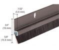 CRL WS377DV72 72" Extruded Aluminum and Nylon Brush Door 5/8" Bristle Weatherstrip - Dark Bronze Anodized