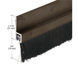 CRL WS497DV72 72" Extruded Aluminum and Nylon Brush Door 3/4" Bristle Weatherstrip - Dark Bronze Anodized