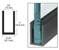 CRL WU2BL240 Wet Glaze 2" Deep U-Channel 240" Stock Length - Black Powder Coat