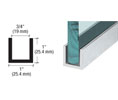 CRL WU3BBA240 Wet Glaze 1" Deep U-Channel 240" Stock Length - Brite Brushed Anodized