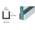 CRL WU3SA240 Wet Glaze 1" Deep U-Channel 240" Stock Length - Satin Anodized