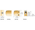 CRL Z106GP Z-Series Zinc Large Round Clamp for 1/4" Glass - Gold Plated