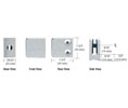 CRL Z130SC Z-Series Zinc Small Square Glass Clamp for 1/4" and 5/16" Glass - Satin Chrome
