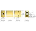 CRL Z135BR Z-Series Large Square Clamp for 3/8" Glass - Polished Brass
