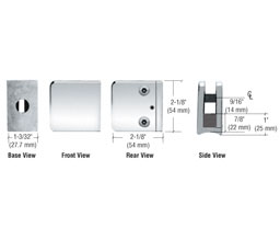 CRL Z135CH Z-Series Large Square Clamp for 3/8" Glass - Polished Chrome