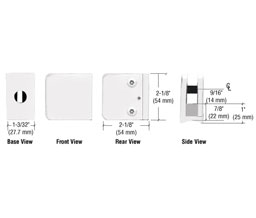 CRL Z135W Z-Series Large Square Clamp for 3/8" Glass - White