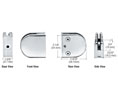 CRL Z210CH Z-Series Round Type 2" Radius Base Zinc Clamp for 3/8" Glass - Polished Chrome