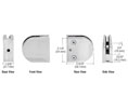 CRL Z210SC Z-Series Round Type 2" Radius Base Zinc Clamp for 3/8" Glass - Satin Chrome