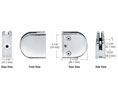 CRL Z212CH Z-Series Round Type Radius Base Zinc Clamp for 1/2" Glass - Polished Chrome