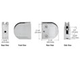 CRL Z306BS Z-Series Round Type 2" Radius Base Stainless Steel Clamp for 1/4" and 5/16" Glass - Brushed Stainless