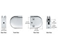 CRL Z406CH Z-Series Round Type Flat Base Zinc Clamp for 1/4" and 5/16" Glass - Polished Chrome