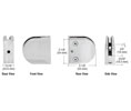CRL Z406SC Z-Series Round Type Flat Base Zinc Clamp for 1/4" and 5/16" Glass - Satin Chrome