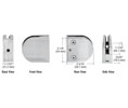 CRL Z506BS Z-Series Round Type Flat Base Stainless Steel Clamp for 1/2" Glass - Brushed Stainless