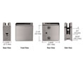 CRL Z610BN Z-Series Square Type Radius Base Zinc Clamp for 3/8" Glass - Brushed Nickel