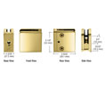 CRL Z610BR Z-Series Square Type Radius Base Zinc Clamp for 3/8" Glass - Polished Brass