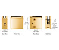 CRL Z610GP Z-Series Square Type Radius Base Zinc Clamp for 3/8" Glass - Gold Plated