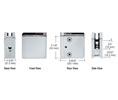 CRL Z610SC Z-Series Square Type Radius Base Zinc Clamp for 3/8" Glass - Satin Chrome