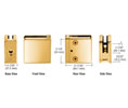 CRL Z612GP Z-Series Square Type Radius Base Zinc Clamp for 1/2" Glass - Gold Plated