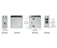 CRL Z706BS Z-Series Square Type Radius Base Stainless Steel Clamp for 1/4" and 5/16" Glass - Brushed Stainless