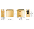 CRL Z810GP Z-Series Square Type Flat Base Zinc Clamp for 3/8" Glass - Gold Plated
