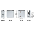 CRL Z812SC Z-Series Square Type Flat Base Zinc Clamp for 1/2" Glass - Satin Chrome