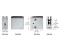 CRL Z906BS Z-Series Square Type Flat Base Stainless Steel Clamp for 1/4" and 5/16" Glass - Brushed Stainless